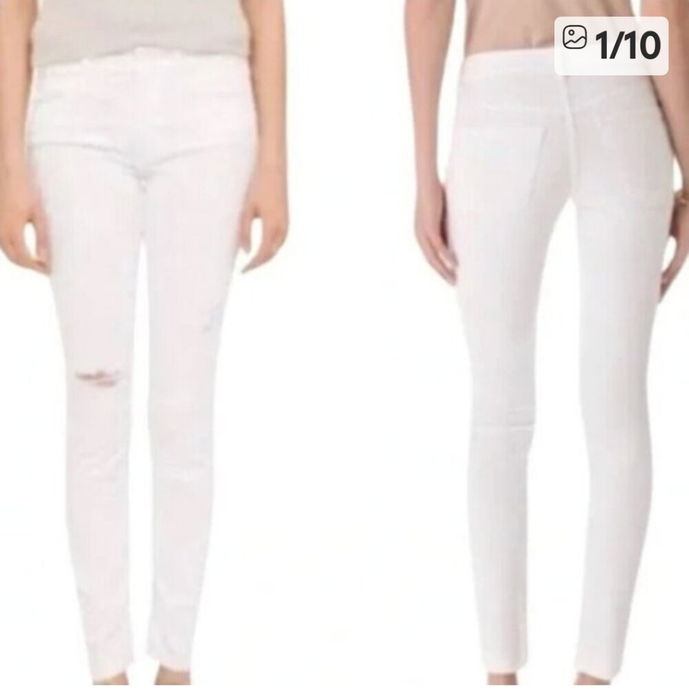 MOTHER The Looker  Stayin Rowdy Soft Beige Skinny Jeans